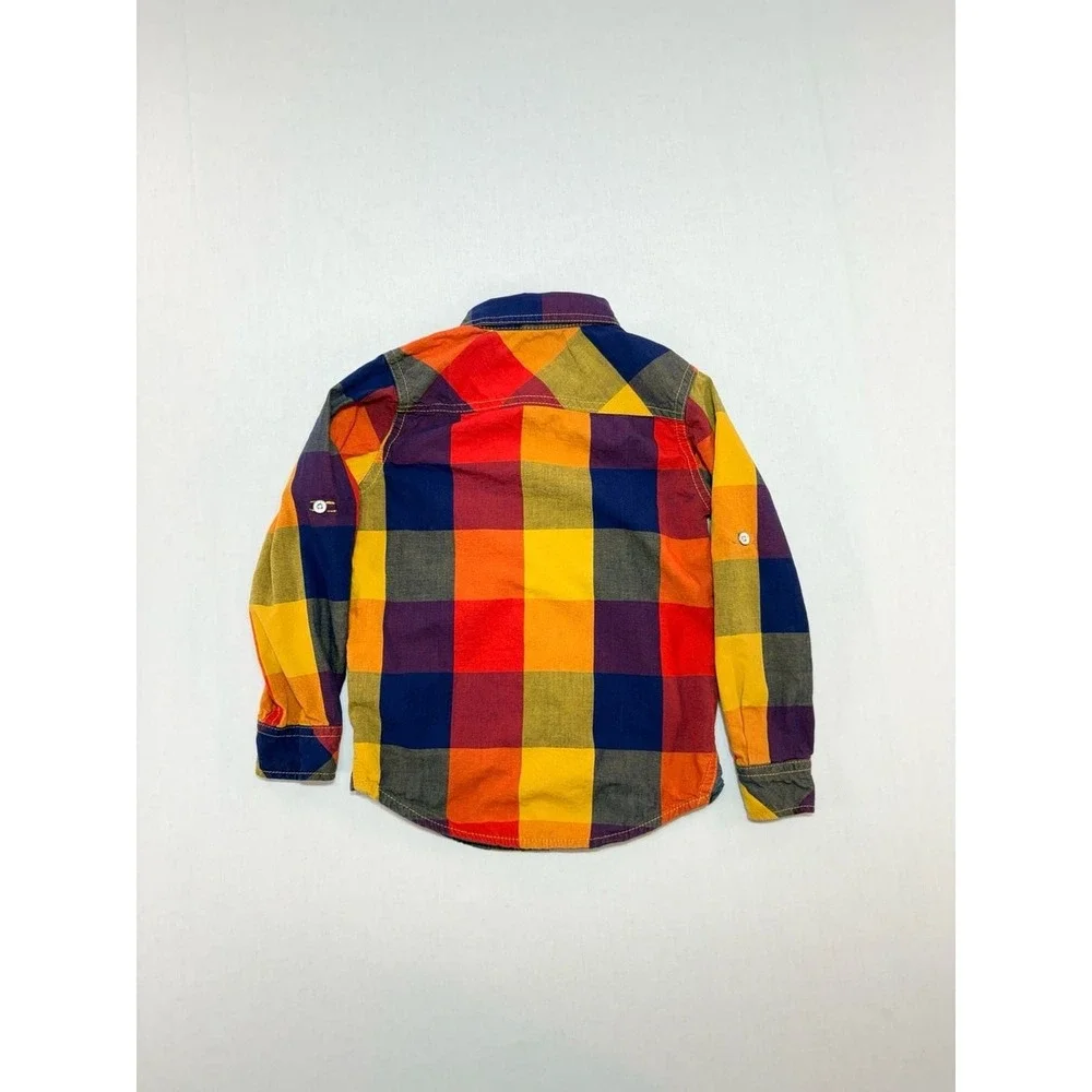 Epic Threads Boys Multi Color Buffalo Plaid Button Down Shirt Size 5 25117RT